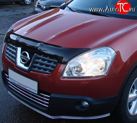 2 799 р. Дефлектор капота NovLine  Nissan Qashqai +2  1 (2008-2010) J10 дорестайлинг  с доставкой в г. Омск