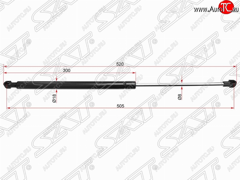 729 р. Газовый упор крышки багажника SAT  Nissan Qashqai +2  1 (2008-2014) J10 дорестайлинг, J10 рестайлинг  с доставкой в г. Омск