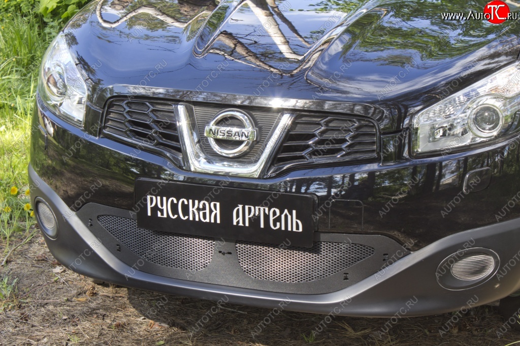 1 799 р. Защитная сетка решетки переднего бампера РА Nissan Qashqai 1 J10 рестайлинг (2010-2013)  с доставкой в г. Омск