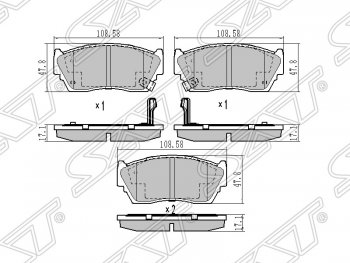 Колодки тормозные SAT (передние) Nissan Sunny N14 (1990-1998)