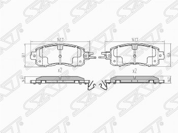 Колодки тормозные (передние) SAT Nissan Teana 3 L33 дорестайлинг (2014-2020)