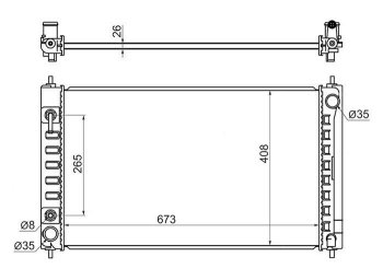 Радиатор двигателя (пластинчатый, 2,5i/3,5i, МКПП/АКПП) SAT Nissan Teana 2 J32 дорестайлинг (2008-2011)