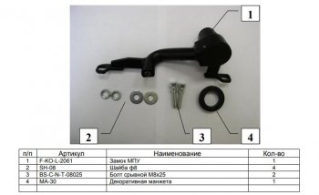 12 349 р. Замок КПП FORTUS  Nissan Terrano  D10 (2013-2022), Renault Duster  HS (2010-2021), Renault Sandero  (BS) (2009-2014), Renault Sandero Stepway  (BS) (2010-2014), Лада Ларгус (2012-2021)  с доставкой в г. Омск. Увеличить фотографию 3