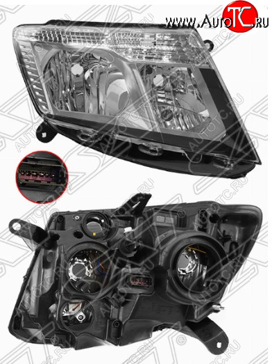 6 899 р. Правая передняя фара SAT (светлый хром) Nissan Terrano D10 рестайлинг (2016-2022)  с доставкой в г. Омск