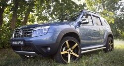 6 249 р. Накладки колесных арок RA (короткие, комплект)  Renault Duster  HS (2010-2015) дорестайлинг (Поверхность шагрень)  с доставкой в г. Омск. Увеличить фотографию 3