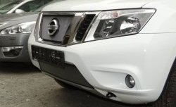 1 539 р. Нижняя сетка на бампер Russtal (хром) Nissan Terrano D10 рестайлинг (2016-2022)  с доставкой в г. Омск. Увеличить фотографию 2