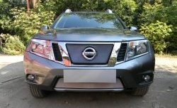 1 599 р. Сетка в решетку радиатора Russtal  Nissan Terrano  D10 (2013-2022) дорестайлинг, рестайлинг (хром)  с доставкой в г. Омск. Увеличить фотографию 2