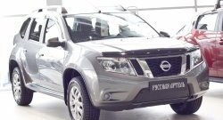 1 199 р. Зимняя заглушка решетки переднего бампера РА Nissan Terrano D10 дорестайлинг (2013-2016)  с доставкой в г. Омск. Увеличить фотографию 2