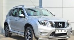 13 949 р. Защита переднего бампера (2 трубыØ63 и 42 мм, нержавейка) SLITKOFF Nissan Terrano D10 дорестайлинг (2013-2016)  с доставкой в г. Омск. Увеличить фотографию 4