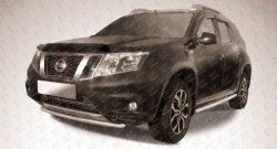 7 599 р. Одинарная защита переднего бампера диаметром 42 мм Slitkoff  Nissan Terrano  D10 (2013-2022) дорестайлинг, рестайлинг (Цвет: нержавеющая полированная сталь)  с доставкой в г. Омск. Увеличить фотографию 1