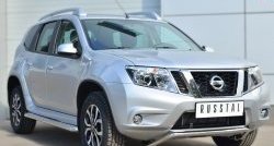 15 949 р. Защита переднего бампера (Ø42 мм волна, нержавейка) SLITKOFF  Nissan Terrano  D10 (2013-2022) дорестайлинг, рестайлинг  с доставкой в г. Омск. Увеличить фотографию 4