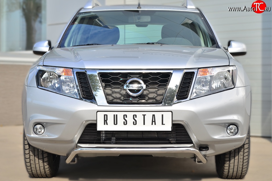 15 949 р. Защита переднего бампера (Ø42 мм волна, нержавейка) SLITKOFF  Nissan Terrano  D10 (2013-2022) дорестайлинг, рестайлинг  с доставкой в г. Омск