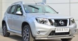 17 299 р. Защита порогов из круглой трубы диаметром 63 мм Russtal Nissan Terrano D10 рестайлинг (2016-2022) (Защита порогов с со скосами на торцах (вариант 1))  с доставкой в г. Омск. Увеличить фотографию 3