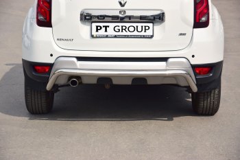 15 999 р. Защита заднего бампера Petroil Tuning (d51) Renault Duster HS рестайлинг (2015-2021) (Нержавейка полированная)  с доставкой в г. Омск. Увеличить фотографию 3