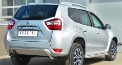 10 399 р. Защита заднего бампера (Ø42 мм волна, нержавейка) Russtal Nissan Terrano D10 дорестайлинг (2013-2016)  с доставкой в г. Омск. Увеличить фотографию 4