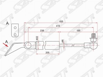 Левый газовый упор крышки багажника SAT Nissan Tiida 1 хэтчбэк C11 дорестайлинг, Япония (2004-2007)