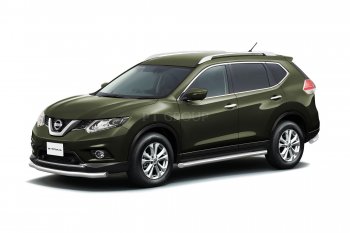 25 699 р. Защита порогов вогнутая из трубы Ø63 Petroil Tuning Nissan X-trail 3 T32 рестайлинг (2017-2022) (Нержавеющая полированная сталь)  с доставкой в г. Омск. Увеличить фотографию 2