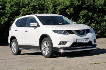 25 699 р. Защита порогов вогнутая из трубы Ø63 Petroil Tuning Nissan X-trail 3 T32 рестайлинг (2017-2022) (Нержавеющая полированная сталь)  с доставкой в г. Омск. Увеличить фотографию 3