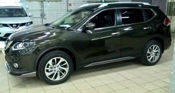 7 949 р. Пластиковые порожки АвтоКрат Nissan X-trail 3 T32 рестайлинг (2017-2022) (Неокрашенные)  с доставкой в г. Омск. Увеличить фотографию 3