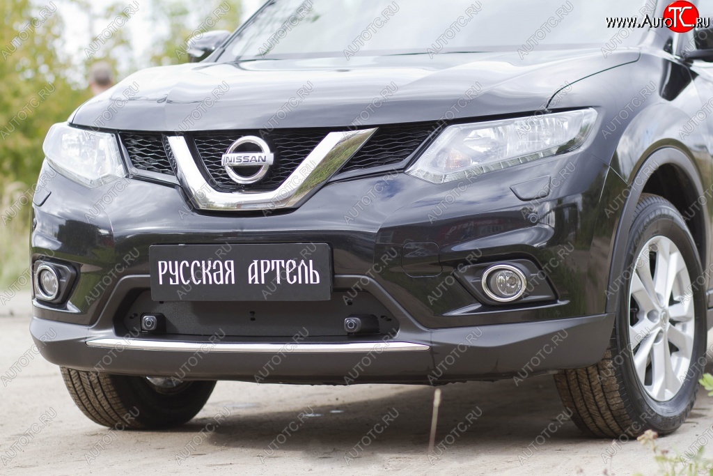 859 р. Зимняя заглушка решетки переднего бампера РА Nissan X-trail 3 T32 дорестайлинг (2013-2018)  с доставкой в г. Омск