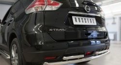 10 849 р. Защита заднего бампера (Ø63 и 42 мм, уголки, нержавейка) SLITKOFF  Nissan X-trail  3 T32 (2017-2022) рестайлинг  с доставкой в г. Омск. Увеличить фотографию 2