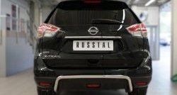 7 349 р. Защита заднего бампера (Ø42 мм волна, нержавейка) Russtal  Nissan X-trail  3 T32 (2017-2022) рестайлинг  с доставкой в г. Омск. Увеличить фотографию 1