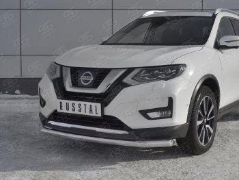 18 299 р. Защита переднего бампера (Ø63 мм, нержавейка) SLITKOFF Nissan X-trail 3 T32 дорестайлинг (2013-2018)  с доставкой в г. Омск. Увеличить фотографию 4