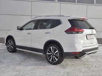 12 349 р. Защита заднего бампера (Ø42 мм волна, нержавейка) SLITKOFF  Nissan X-trail  3 T32 (2017-2022) рестайлинг  с доставкой в г. Омск. Увеличить фотографию 2