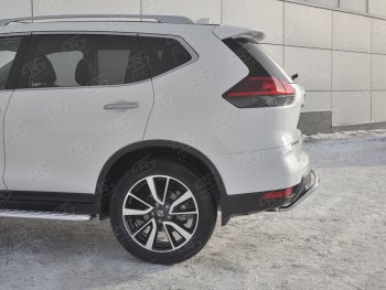 12 349 р. Защита заднего бампера (Ø42 мм волна, нержавейка) SLITKOFF  Nissan X-trail  3 T32 (2017-2022) рестайлинг  с доставкой в г. Омск. Увеличить фотографию 3