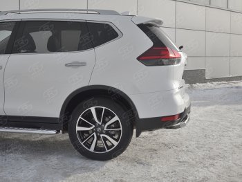 7 899 р. Защита заднего бампера (Ø63 мм, нержавейка) Russtal  Nissan X-trail  3 T32 (2017-2022) рестайлинг  с доставкой в г. Омск. Увеличить фотографию 3