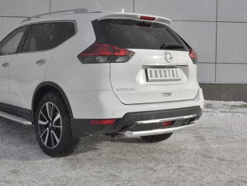 7 899 р. Защита заднего бампера (Ø63 мм, нержавейка) Russtal  Nissan X-trail  3 T32 (2017-2022) рестайлинг  с доставкой в г. Омск. Увеличить фотографию 4