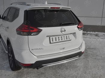 1 649 р. Защитная накладка заднего бампера Russtal Nissan X-trail 3 T32 рестайлинг (2017-2022) (Зеркальная поверхность)  с доставкой в г. Омск. Увеличить фотографию 2