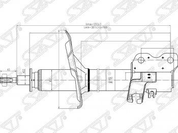 Правый амортизатор передний SAT Nissan X-trail 1 T30 дорестайлинг (2000-2003)