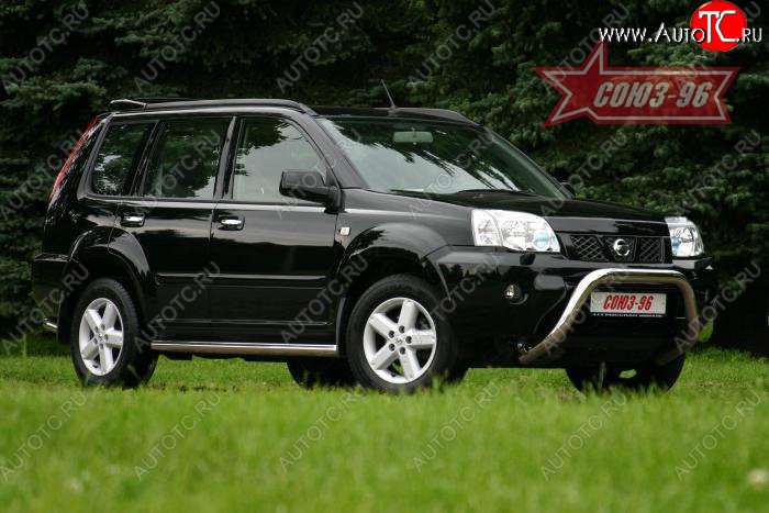 18 224 р. Защита переднего бампера Souz-96 (d76) Nissan X-trail 1 T30 дорестайлинг (2000-2003)  с доставкой в г. Омск