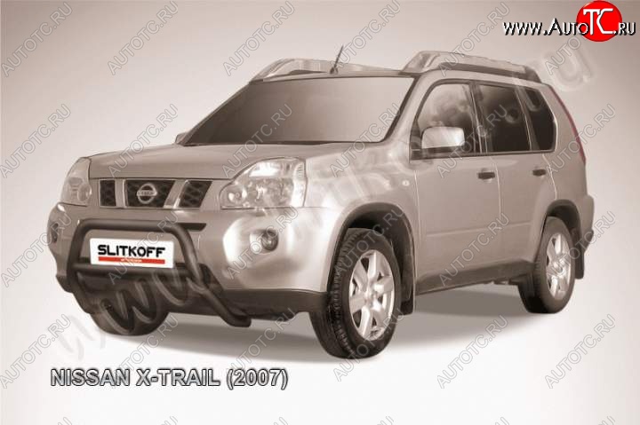 14 849 р. Кенгурятник d57 низкий  Nissan X-trail  2 T31 (2007-2011) дорестайлинг (Цвет: серебристый)  с доставкой в г. Омск