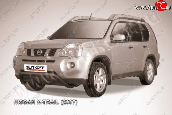 17 999 р. Кенгурятник d76 низкий мини Nissan X-trail 2 T31 дорестайлинг (2007-2011) (Цвет: серебристый)  с доставкой в г. Омск