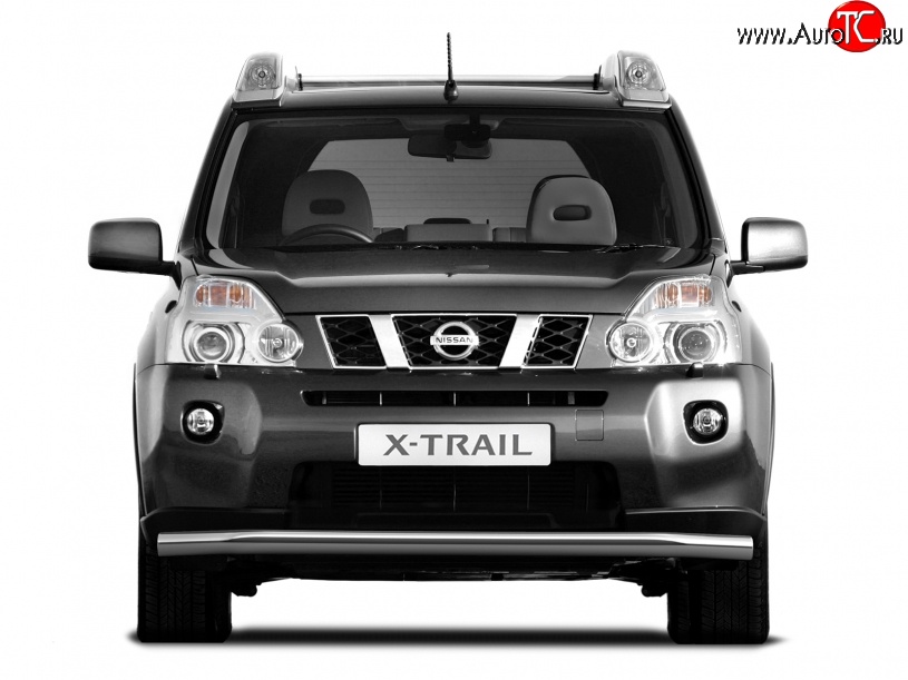 6 399 р. Одинарная защита переднего бампера диаметром 63 мм Petroil Tuning Nissan X-trail 2 T31 дорестайлинг (2007-2011)  с доставкой в г. Омск