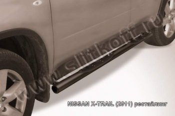 Защита порогов Slitkoff Nissan X-trail 2 T31 дорестайлинг (2007-2011)