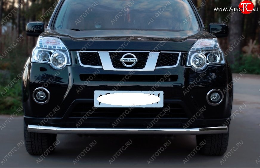 18 399 р. Защита переднего бампера (Ø63 мм, нержавейка) SLITKOFF  Nissan X-trail  2 T31 (2010-2015) рестайлинг  с доставкой в г. Омск