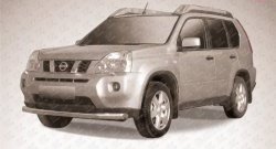 11 699 р. Одинарная защита переднего бампера диаметром 76 мм Slitkoff  Nissan X-trail  2 T31 (2010-2015) рестайлинг (Цвет: нержавеющая полированная сталь)  с доставкой в г. Омск. Увеличить фотографию 1