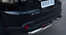 14 799 р. Защита заднего бампера (2 трубы Ø63, нержавейка) SLITKOFF  Nissan X-trail  2 T31 (2010-2015) рестайлинг  с доставкой в г. Омск. Увеличить фотографию 2