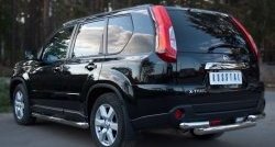 13 799 р. Защита заднего бампера (2 трубы Ø76, нержавейка) SLITKOFF  Nissan X-trail  2 T31 (2010-2015) рестайлинг  с доставкой в г. Омск. Увеличить фотографию 4