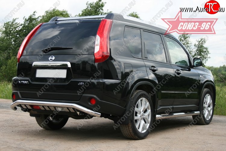 16 244 р. Защита заднего бампера Souz-96 (d60 с элементами из профиля) Nissan X-trail 2 T31 рестайлинг (2010-2015)  с доставкой в г. Омск