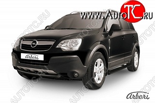 5 399 р. Защита переднего бампера Arbori (низкая, черная, 1 труба d57 mm). Opel Antara (2006-2010)  с доставкой в г. Омск