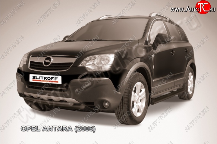 8 949 р. Защита переднего бампера d57+d57 двойная Opel Antara (2006-2010) (Цвет: серебристый)  с доставкой в г. Омск