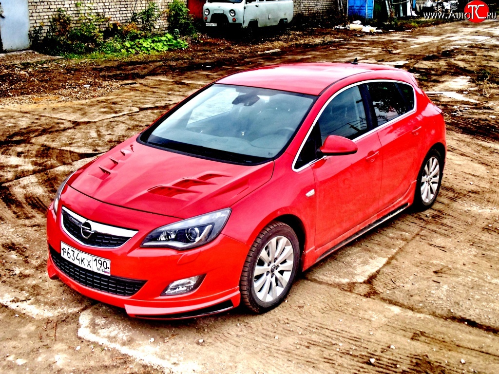 15 199 р. Пластиковый капот Sport Opel Astra J хэтчбек 5 дв.  рестайлинг (2012-2017) (Неокрашенный)  с доставкой в г. Омск