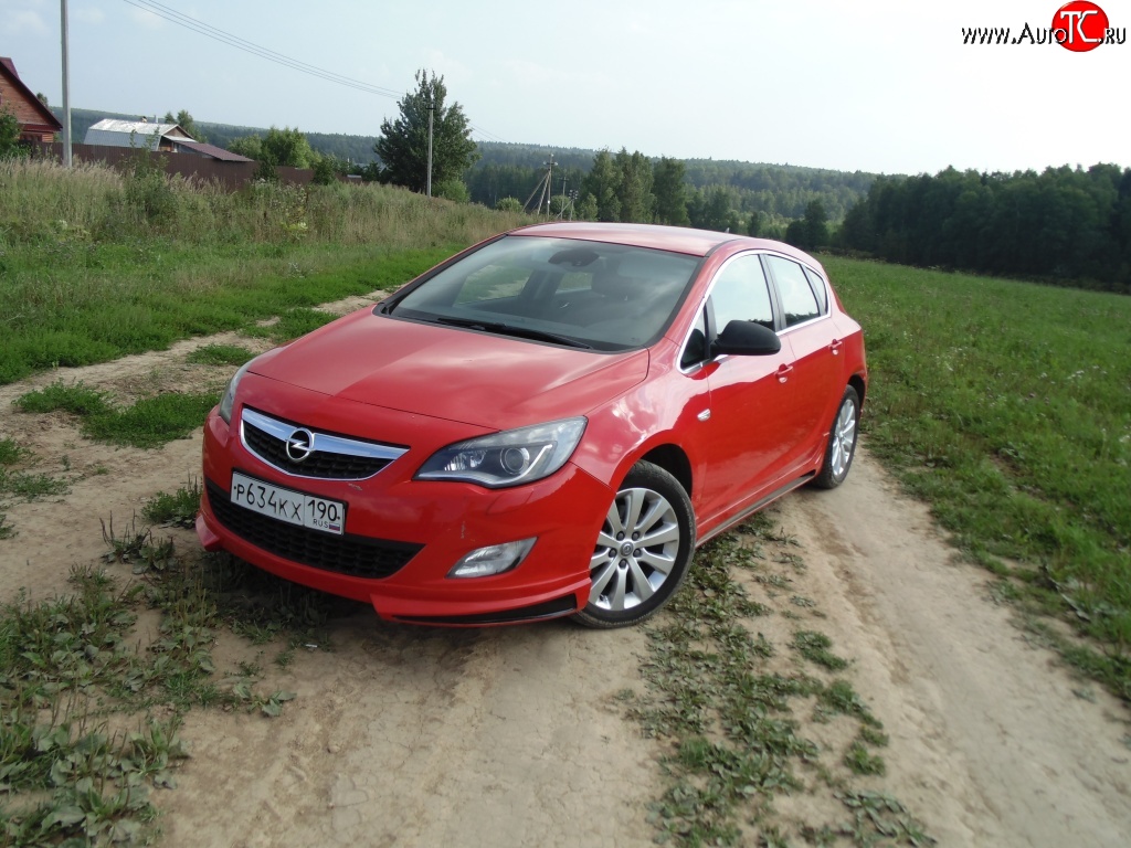 3 999 р. Накладка Sport на передний бампер Opel Astra J хэтчбек 5 дв.  рестайлинг (2012-2017) (Неокрашенная)  с доставкой в г. Омск