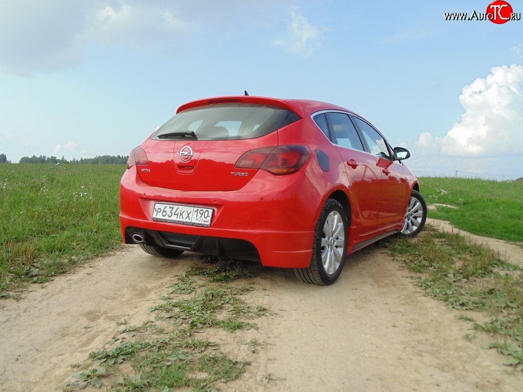 3 899 р. Накладка Sport на задний бампер Opel Astra J хэтчбек 5 дв.  рестайлинг (2012-2017) (Неокрашенная)  с доставкой в г. Омск