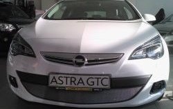 1 539 р. Сетка на бампер GTC Russtal (хром)  Opel Astra  J (2009-2012) хэтчбек 5 дв. дорестайлинг  с доставкой в г. Омск. Увеличить фотографию 1