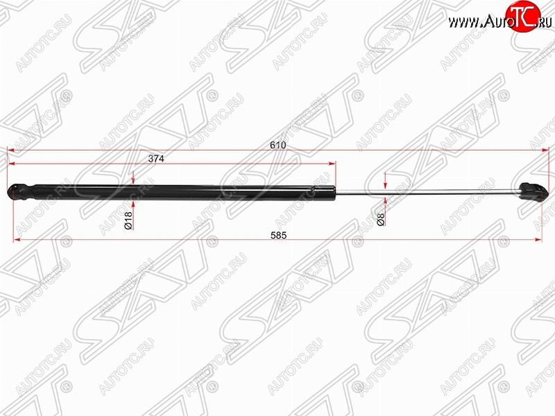 629 р. Газовый упор крышки багажника SAT  Opel Astra  J (2009-2017) хэтчбек 5 дв. дорестайлинг, хэтчбек 5 дв.  рестайлинг  с доставкой в г. Омск